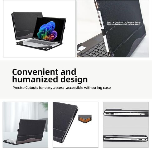 Laptop Case for HP OmniBook 7 Flip 2-in-1 Next Gen AI 16t-au000(16-au0047nr 16-au0017nr) 16inches[Not Other Models] PU Leather Protective Bag Detachable Shell (Dark Gray) in Saudi Arabia