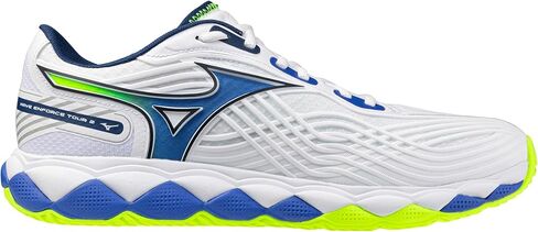 Mizuno Wave Enforce Tour 2 All Court Men's Racquet Sports Shoe, White-Dazzling Blue, US Mens 8.5 in Kuwait