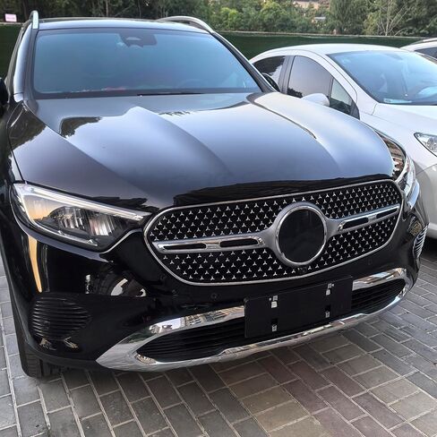 STSEV01 Front Bumper Grill Upper Grille Compatible with Mercedes Benz GLC Class X254 2023 2024 2025 GLC300/ GLC350e, Silver Chrome Diamond Style Replacement Grid Accessories in Kuwait