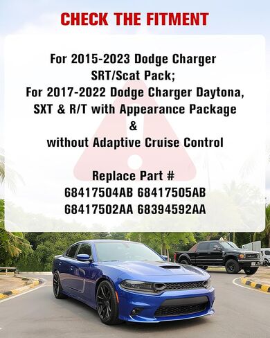 طقم الشبكة الأمامية السفلية المتوافقة مع 2015-2023 دودج تشارجر SRT Scat Pack Daytona، بديل لـ 68417502AA، 68394592AA، 68417505AB in Saudi Arabia