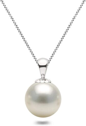 Japanese Akoya Cultured Pearl Pendant Necklace AAA Graded 6-10mm White Necklace Pendant with Sterling Silver Setting and Matching 16 or 18 Inch Chain - Orien Jewelry in Kuwait