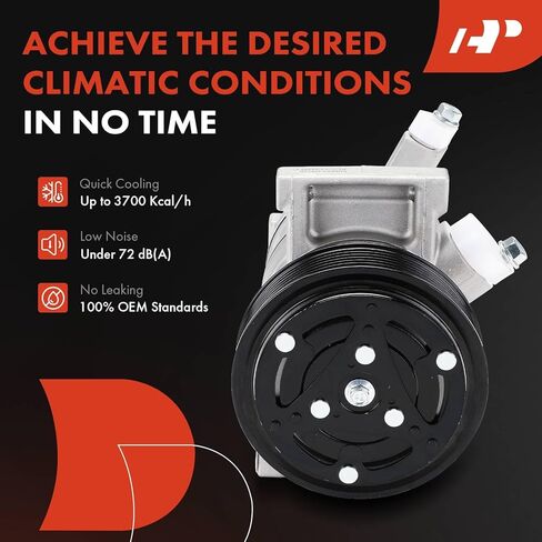 A-Premium Air Conditioner AC Compressor with Clutch Compatible with Nissan Versa 2009-2011 L4 1.6L, with CR10 Compressor (fit w/ 7-Groove Pulley not for 6-Groove Pulley), 5 speed Manual transmission in Saudi Arabia