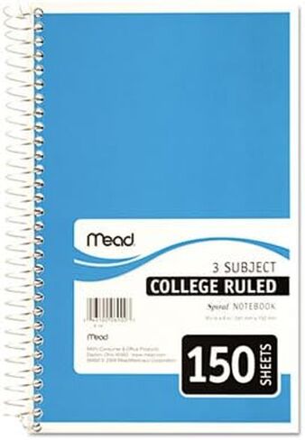 Mead 3-Subject Wirebound College Ruled Notebook, 9.5" x 6" in Saudi Arabia