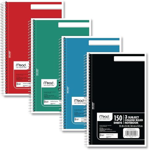 Mead 3-Subject Wirebound College Ruled Notebook, 9.5" x 6" in Saudi Arabia