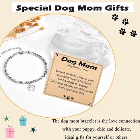 Dog Mom Gifts for Women: Paw Print Bracelet for Her - Christmas, Birthday, Valentine's Day in Kuwait