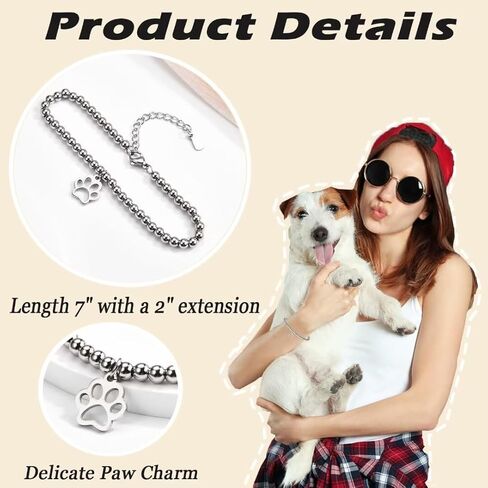 Dog Mom Gifts for Women: Paw Print Bracelet for Her - Christmas, Birthday, Valentine's Day in Kuwait