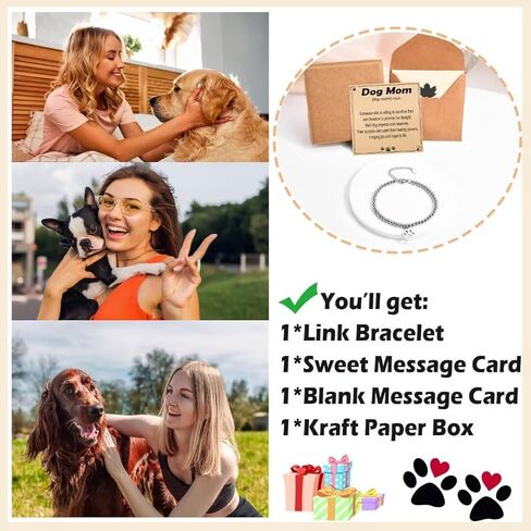 Dog Mom Gifts for Women: Paw Print Bracelet for Her - Christmas, Birthday, Valentine's Day in Kuwait