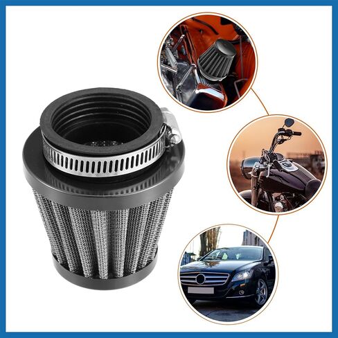 Universal 45mm Air Filter Cleaner Round Tapered Replacement for Motorcycle Black Item Replacement in Saudi Arabia
