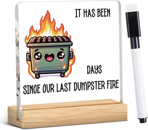 ديكور مكتب مكتب إطفاء القمامة المضحك، إكسسوارات مكتب إطفاء القمامة هدايا للنساء والرجال وزملاء العمل، هدايا الفيل الأبيض يوم الزعيم، علامة أكريليك A 03 in Kuwait