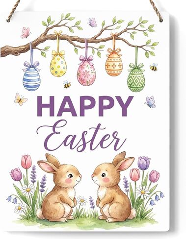 Easter Decorations Door Sign for Home, He Is Risen Hanging Sign for Rustic Farmhouse, Easter Front Door Wall Home Decor 12 X 6 Inch in Saudi Arabia