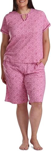 Karen Neuburger Women's [Plus Size] Girlfriend Sleeve Top and Bermuda Short 2-Piece Pajama Set in Saudi Arabia