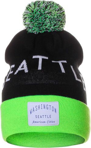 American Cities Unisex USA Fashion Arch Cities Pom Pom Knit Hat Cap Beanie in Saudi Arabia