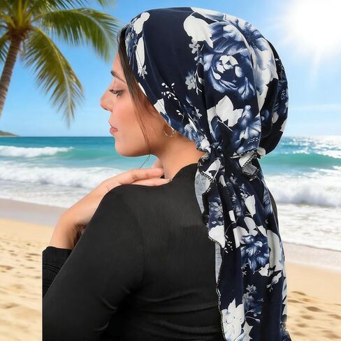 ® 3 قطع من أغطية الرأس الكيميائية للنساء من قبعات السرطان، قبعات كيميائية مربوطة مسبقًا، وشاح رأس مرن ناعم in Kuwait