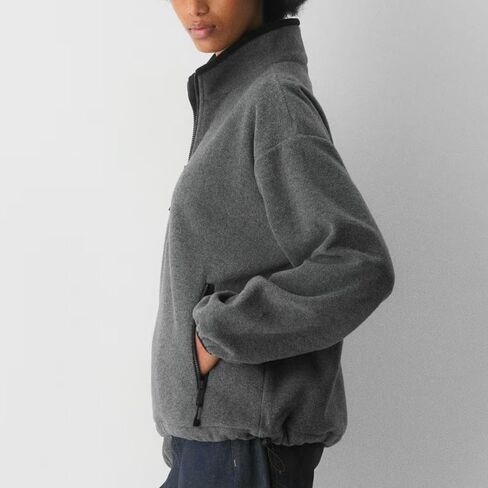 Women Oversized Fleece Jacket Casual Half Zip Pullover Sherpa Sweatshirts Fall Winter Warm Outerwear with Pockets in Saudi Arabia