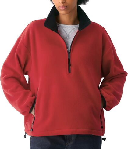 المرأة المتضخم سترة الصوف عادية نصف البريدي البلوز شيربا بلوزات خريف شتاء دافئ ملابس خارجية مع جيوب in Kuwait