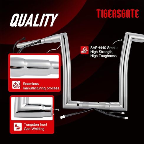 مقود سلكي مقاس 12 بوصة مقاس 1.5 بوصة Ape Hanger لطرازات Road Glide لعام 2024-Up و2023-Up FLTRXSE و2024-Up ABS (باستثناء FLTRXSTSE)، كروم in Kuwait