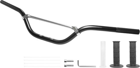 Universal 7/8" 22mm Dirt Bike Handlebar Set,Choice of Mid or High-Rise Aluminum Handlebars with Anti-Slip Grips & Crossbar for Pit Bike, Dirt Bike,ATV, Quad,Motorcycle (Black, High Rise Handlebar) in Saudi Arabia