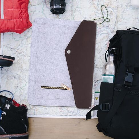 حقيبة كمبيوتر محمول مقاس 13 بوصة باللون الرمادي مع جيب بسحاب، وحامل كمبيوتر محمول واقٍ مقاوم للصدمات للسفر والاستخدام المكتبي in Kuwait