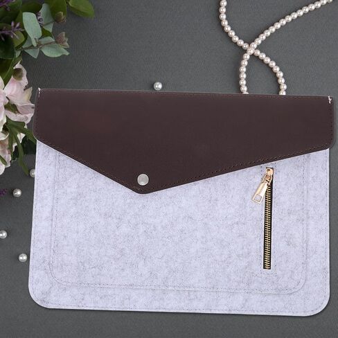 حقيبة كمبيوتر محمول مقاس 13 بوصة باللون الرمادي مع جيب بسحاب، وحامل كمبيوتر محمول واقٍ مقاوم للصدمات للسفر والاستخدام المكتبي in Kuwait