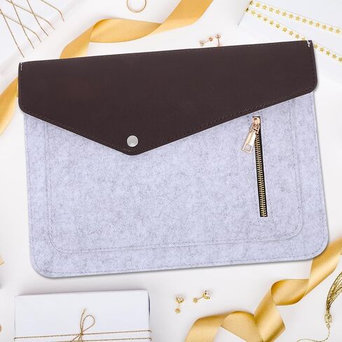 حقيبة كمبيوتر محمول مقاس 13 بوصة باللون الرمادي مع جيب بسحاب، وحامل كمبيوتر محمول واقٍ مقاوم للصدمات للسفر والاستخدام المكتبي in Kuwait