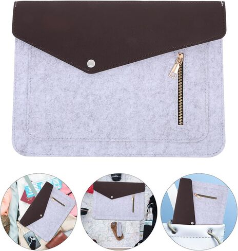 حقيبة كمبيوتر محمول مقاس 13 بوصة باللون الرمادي مع جيب بسحاب، وحامل كمبيوتر محمول واقٍ مقاوم للصدمات للسفر والاستخدام المكتبي in Kuwait