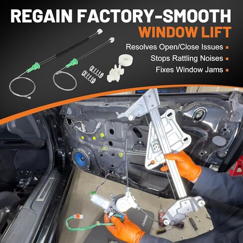 S2000 Window Regulator Repair Kit Fits for 2000-2009 Honda S2000 Base, CR - Front Left Driver LH Side, Fixes Stuck/Jammed Windows in Kuwait