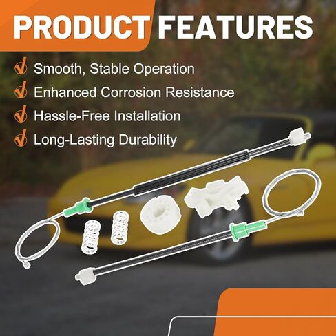 S2000 Window Regulator Repair Kit Fits for 2000-2009 Honda S2000 Base, CR - Front Left Driver LH Side, Fixes Stuck/Jammed Windows in Kuwait