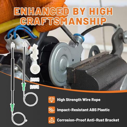 S2000 Window Regulator Repair Kit Fits for 2000-2009 Honda S2000 Base, CR - Front Left Driver LH Side, Fixes Stuck/Jammed Windows in Kuwait