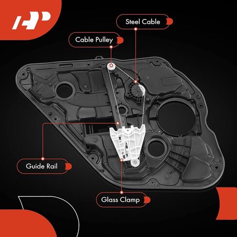 A-Premium Rear Passenger Side Electric Power Window Regulator with Motor Compatible with Hyundai Sonata 2011 2012 2013 2014, with Panel in Saudi Arabia