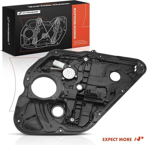 A-Premium Rear Passenger Side Electric Power Window Regulator with Motor Compatible with Hyundai Sonata 2011 2012 2013 2014, with Panel in Saudi Arabia