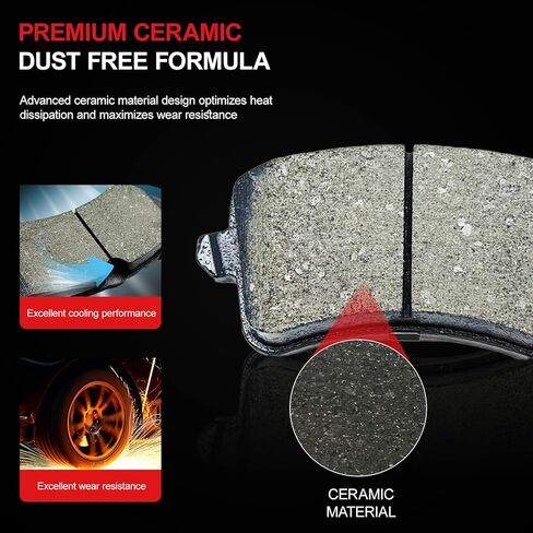 Brake Pads Kits Fit For Buick For LaCrosse/For Regal Sportback/For Regal TourX,For Chevy For Equinox/For Malibu,For GMC For Terrain D1913 D1915 8Pcs Front Rear Ceramic Disc Brake Pads CCTECHMASS in Kuwait