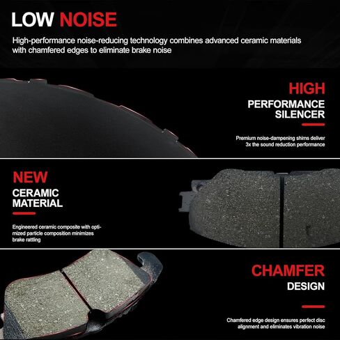 Brake Pads Kits Fit For Buick For LaCrosse/For Regal Sportback/For Regal TourX,For Chevy For Equinox/For Malibu,For GMC For Terrain D1913 D1915 8Pcs Front Rear Ceramic Disc Brake Pads CCTECHMASS in Kuwait