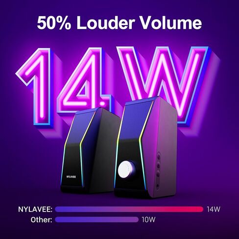 Computer Speakers, Dynamic RGB PC Speakers, Bluetooth 5.0 HiFi Computer Speakers for Desktop with 2 Bass Diaphragms & 4 Speaker Units, USB Powered & 3.5mm AUX Cable for PC Laptop Monitor Tablet Phone in Kuwait