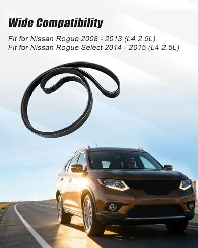 Engine Serpentine Drive Belt Fit for Nissan Rogue 2008-2013 Select 2014-2015 Sentra 2007-2009 Replace 11720ET80A 11720JG30A, Automotive Serpentine Belts in Saudi Arabia