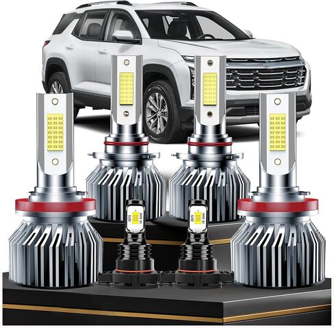 Driving Light Bulbs Set Fit For 2007-2015 Chevy Silverado 1500 2500HD 3500HD High Beam Low Beam Fog Light Bulbs Combo,Plug-n-Play 700% Brightness 35000LM 6500K White Light Bulb,IP68 6-Pack in Saudi Arabia