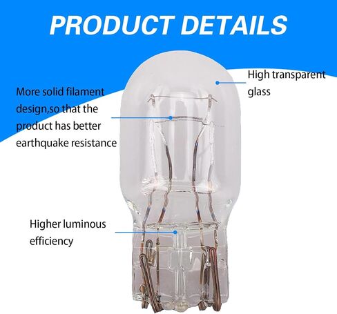 10 قطع سيارة T20 1891/7443 لمبة فرامل مزدوجة السلك، 12 فولت 21/5 وات، ضوء إشارة الانعطاف فائق السطوع، أجزاء لمبة صغيرة لمؤشر DRL، ملحق إضاءة عالمي للسيارات، للسيارات (أبيض) in Kuwait