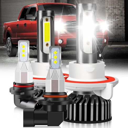 Fit For Ford F250 F350/450/550 Super Duty 1999-2004 lights with Fan, 800% Super Bright Hi Lo Beam Light Bulbs and fog lights, Plug and Play, 6500K Cool White 36000LM, Pack of 4 in Saudi Arabia