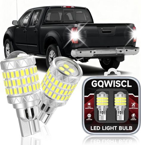 مصابيح إضاءة عكسية 921 912 LED تناسب شيفروليه 2014-2025 سيلفرادو 1500 2500 3500 HD، 6000K أبيض بارد، سطوع 600% مع لمبة إضاءة احتياطية لجهاز العرض HD، التوصيل والتشغيل، حزمة من 2 in Kuwait