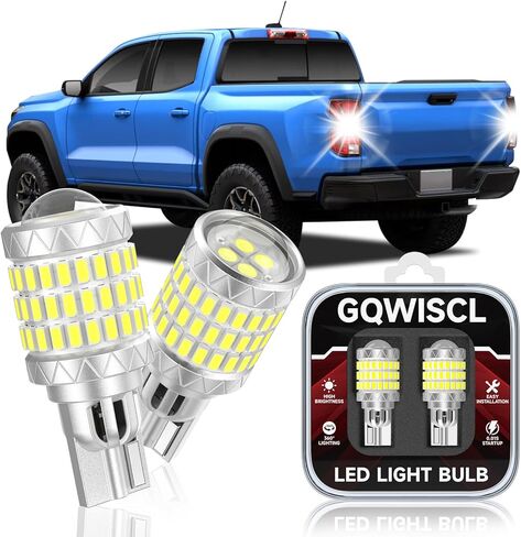 مصابيح إضاءة عكسية 921 912 LED تناسب شيفروليه 2014-2025 سيلفرادو 1500 2500 3500 HD، 6000K أبيض بارد، سطوع 600% مع لمبة إضاءة احتياطية لجهاز العرض HD، التوصيل والتشغيل، حزمة من 2 in Kuwait