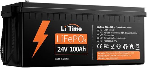 LiTime 24V 100Ah Group 31 Mini LiFePO4 Battery for RVs, Off-Grid - Bluetooth 5.0, 6000+ Deep Cycles, Low-temp Cutoff Protection in Kuwait
