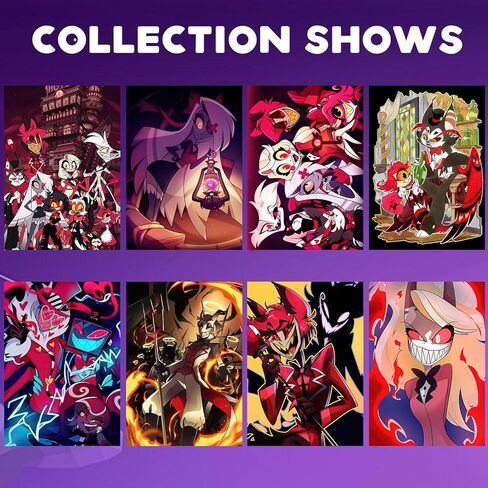 Pounchi Hotel Cartoon Posters (8 Pcs with Glue Dots) 11.2" x 16.5" Cartoon HD Printing Poster Unframed Version for Room Bedroom Club Wall Art Decor for Teens in Kuwait