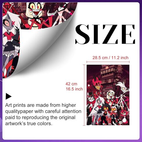 Pounchi Hotel Cartoon Posters (8 Pcs with Glue Dots) 11.2" x 16.5" Cartoon HD Printing Poster Unframed Version for Room Bedroom Club Wall Art Decor for Teens in Kuwait