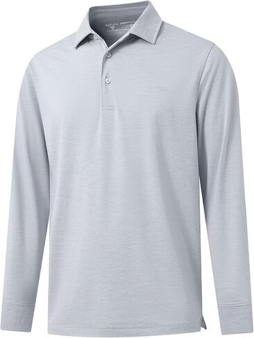 M MAELREG Golf Shirts for Men Dry Fit Performance Lightweight Heather Contrast Collar Mens Polo Shirts Short and Long Sleeve in Saudi Arabia