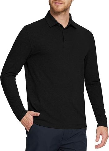 M MAELREG Golf Shirts for Men Dry Fit Performance Lightweight Heather Contrast Collar Mens Polo Shirts Short and Long Sleeve in Saudi Arabia