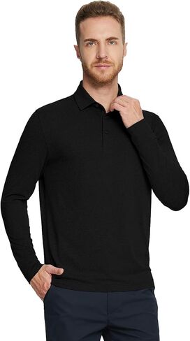 M MAELREG Golf Shirts for Men Dry Fit Performance Lightweight Heather Contrast Collar Mens Polo Shirts Short and Long Sleeve in Saudi Arabia