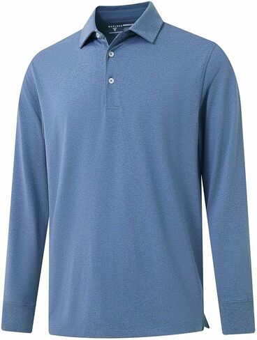 M MAELREG Golf Shirts for Men Dry Fit Performance Lightweight Heather Contrast Collar Mens Polo Shirts Short and Long Sleeve in Saudi Arabia