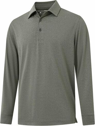 M MAELREG Golf Shirts for Men Dry Fit Performance Lightweight Heather Contrast Collar Mens Polo Shirts Short and Long Sleeve in Saudi Arabia