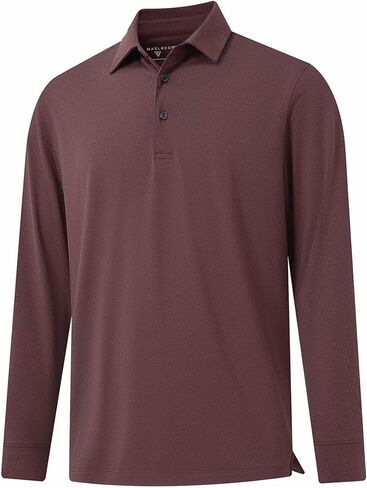 M MAELREG Golf Shirts for Men Dry Fit Performance Lightweight Heather Contrast Collar Mens Polo Shirts Short and Long Sleeve in Saudi Arabia