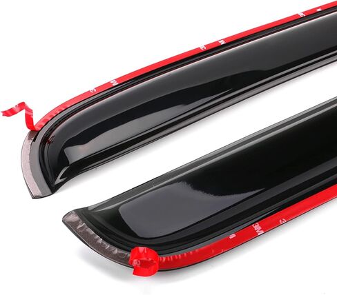 FREEMOTOR802 Tape-on + in-Channel Window Visors Compatible with 1999-2011 Ford Ranger Extended Cab, Side Wind Deflectors Rain Guards Vent Visors, Slim Style Smoke Tinted Acrylic 4 Pieces in Saudi Arabia