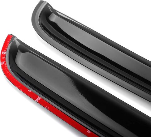 FREEMOTOR802 Tape-on + in-Channel Window Visors Compatible with 1999-2011 Ford Ranger Extended Cab, Side Wind Deflectors Rain Guards Vent Visors, Slim Style Smoke Tinted Acrylic 4 Pieces in Saudi Arabia